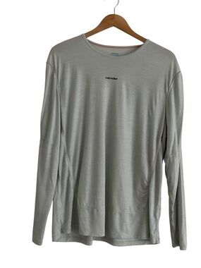 Icebreaker Merino Blend 125 ZoneKnit Long Sleeve Top XL Gray Thermal Base Layer